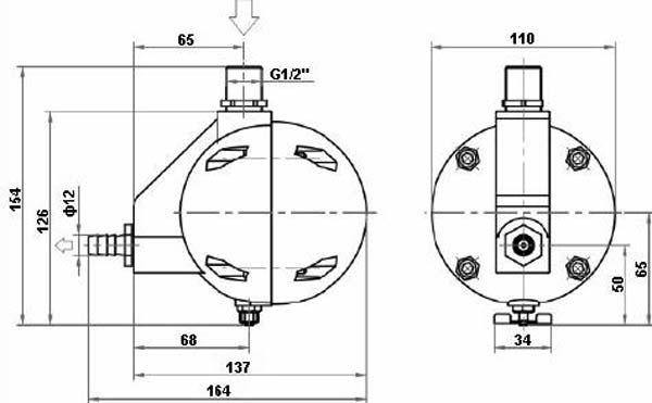 Размеры конденсатоотводчика
